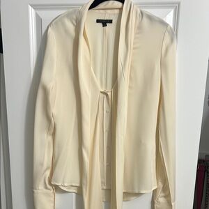Rachel Zoe Cream Blouse with Tie Neck- 6